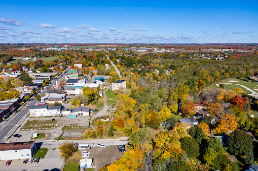 Aerial Downtown Of Erin In Wellington County Ontario Canada Stock Photo ...