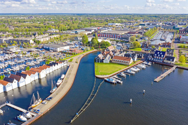 istock Aerial from the harbor from Huizen in the Netherlands 1328008672