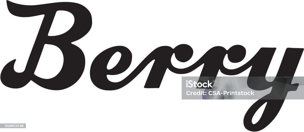 Berry Lettering Berry Stock Illustration - Download Image Now - Berry, Black And White ...