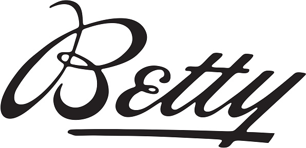 Betsy Lettering Betty Stock Illustration - Download Image Now - Black And White ...