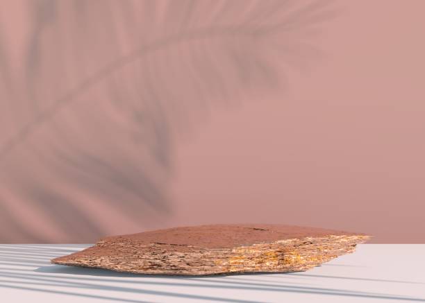 istock Stone podium on pastel background, for product display, Blank for mockup design. 3d render. 1328016495
