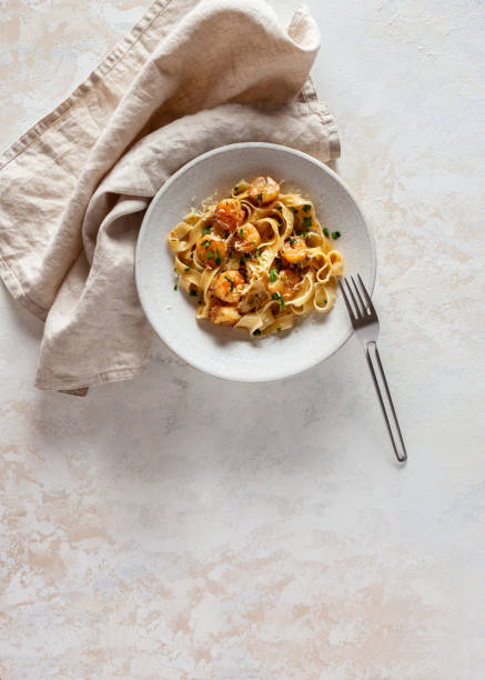 istock Fettuccine with shrimps 1328026459