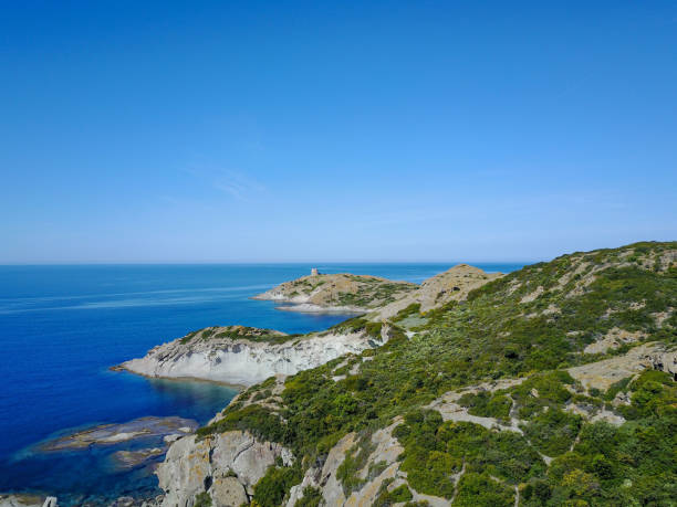istock Western Sardinia coast between Alghero and Bosa - Aerial view by drone 1328031006