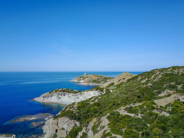 istock Western Sardinia coast between Alghero and Bosa - Aerial view by drone 1328031032