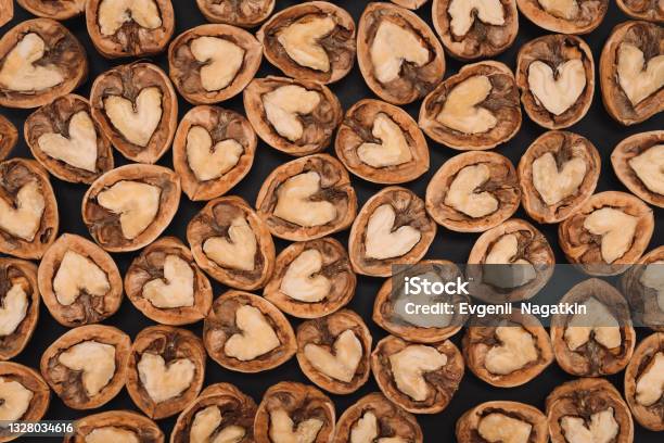 Walnuts Background Of Fresh Walnuts Stock Photo - Download Image Now - Walnut Tree, Walnut, Walnut Wood
