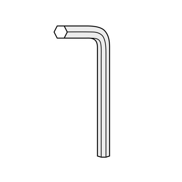 Hex key isolated Hex key or allen wrench tool isolated vector hex wrench stock illustrations