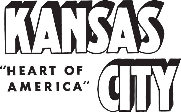 канзас-сити сердце америки - kansas city missouri stock illustrations