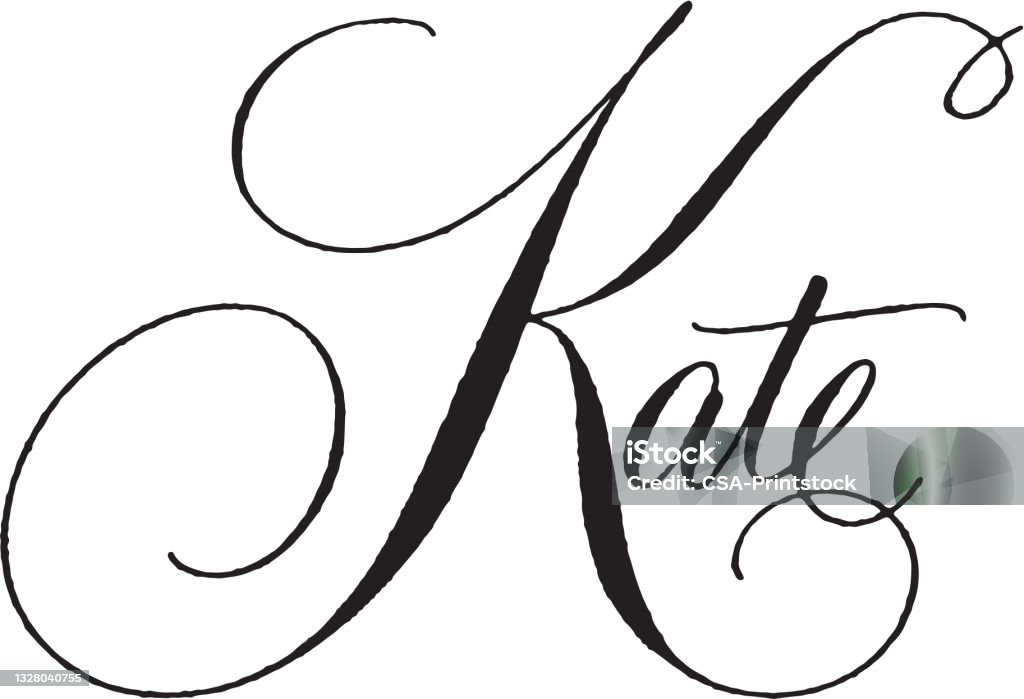 Chalk Lettering Kate Kate Stock Illustration - Download Image Now - Black And White ...
