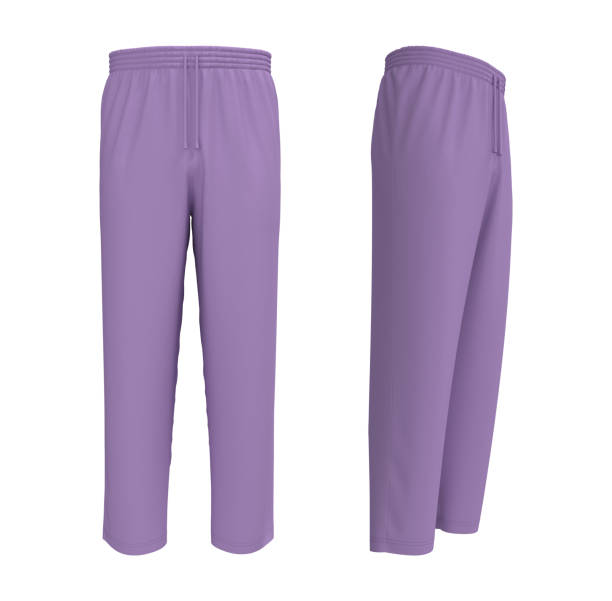 istock Blank pants mockup in front and side views. Sweatpants 1328048064
