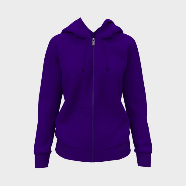 istock Blank hooded sweatshirt  mockup with zipper in front view 1328048124