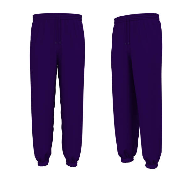 istock Blank joggers mockup in front and side views. Sweatpants 1328048730
