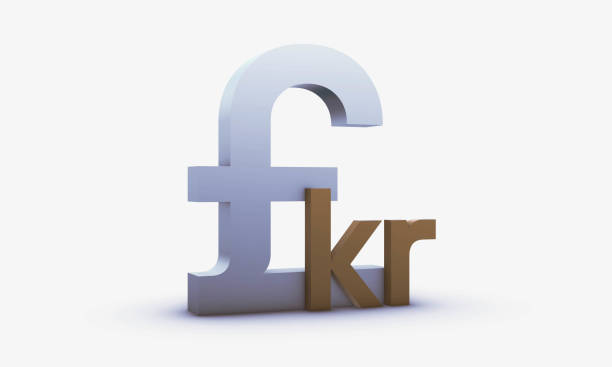 istock Pounds Sterling and Norwegian krone Symbols Isolated on White Background 1328048762