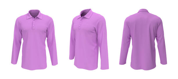 istock Blank collared t-shirt mockup in front, side and back views 1328048770