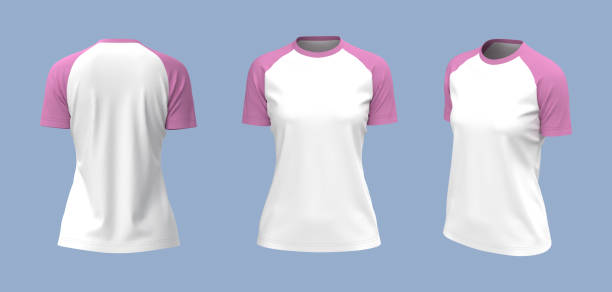 istock Short-sleeve raglan t-shirt mockup 1328048932