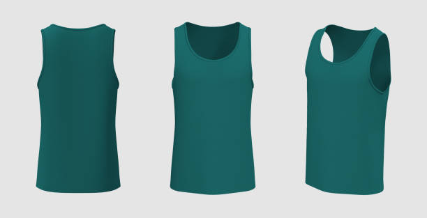 istock Blank crewneck sleeveless t-shirt mockup in front, side and back views 1328048985