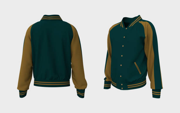 istock Sukajan baseball Jacket mockup in side and back views 1328048986