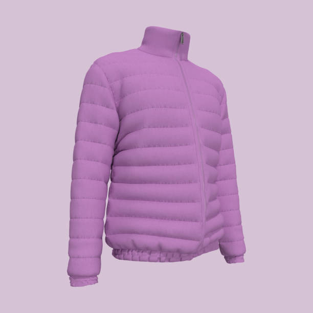 istock Men's warm sport puffer jacket isolated over pink background 1328049346