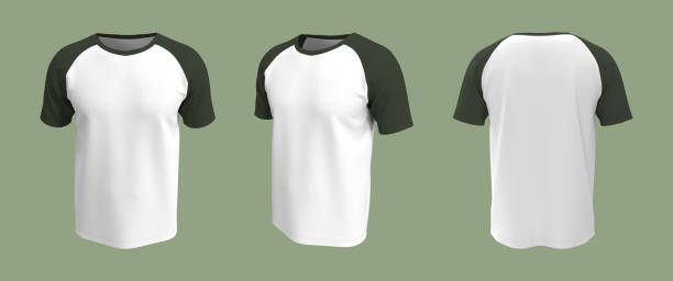 istock men's short-sleeve raglan t-shirt mockup in front, side and back views 1328049395