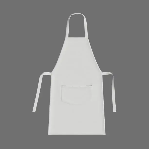 Blank apron mockup, clean apron, design presentation for print, 3d illustration, 3d rendering