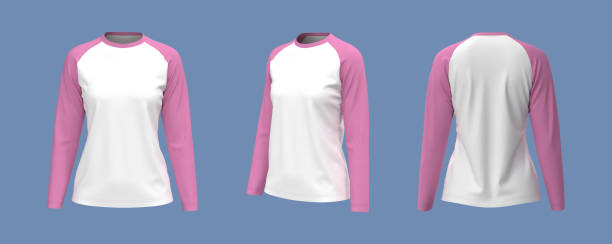 istock Long-sleeve raglan t-shirt mockup 1328049984