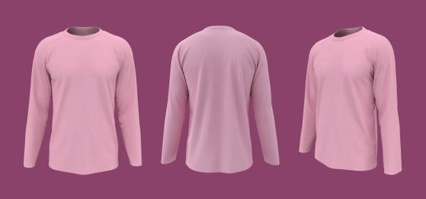 istock men's long-sleeve t-shirt mockup in front, side and back views 1328049995
