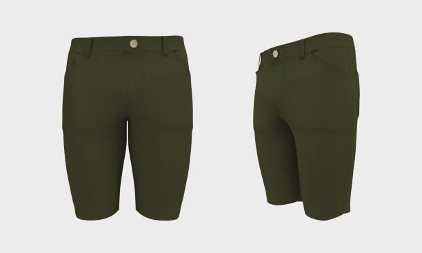 istock Men's short jeans in front and side views 1328051043