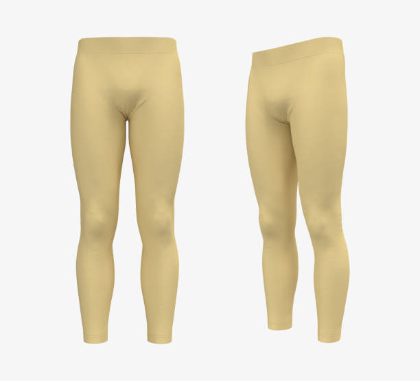 istock Blank leggings mockup in front and side views. Sweatpants. 1328051127