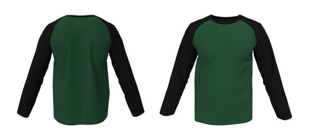 istock Long-sleeve raglan t-shirt mockup 1328051147