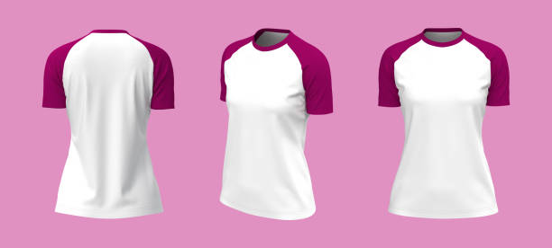 istock Short-sleeve raglan t-shirt mockup 1328051183