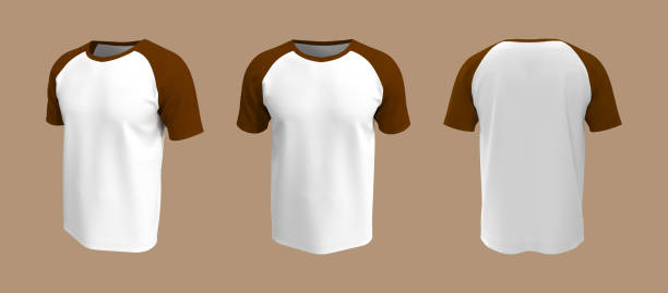 istock men's short-sleeve raglan t-shirt mockup in front, side and back views 1328051309