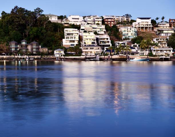 istock Twilight view of Hawthorne waterfront homes 1328052109