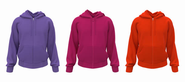 istock Blank hooded sweatshirt  mockup with zipper in front view 1328052224