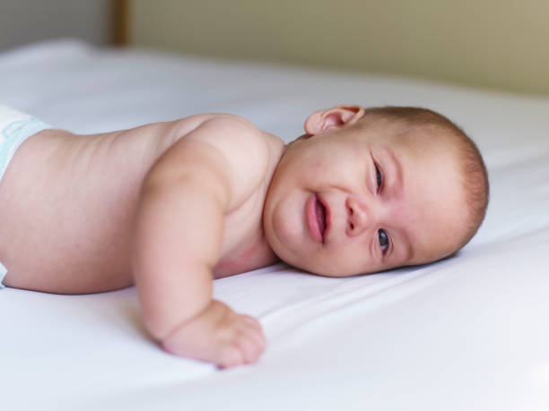 istock Portrait newborn baby happy 1328057903