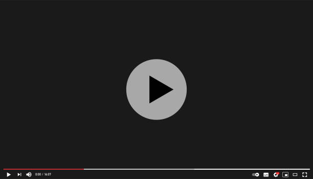 Youtube video player template Vinnytsia, Ukraine - July 1, 2021: Youtube video player template. Design for web and mobile apps. Vector illustration youtube video screen stock illustrations
