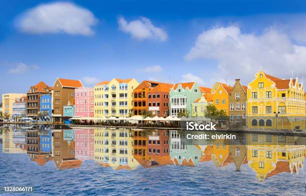 Downtown Of Willemstad Curacao Abc Netherlands Stock Photo - Download Image Now - Curaçao, Willemstad, Color Image