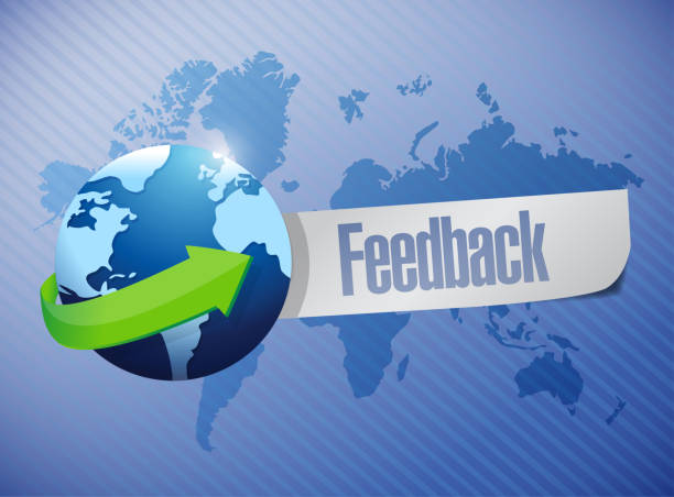 Global feedback sign illustration design vector art illustration