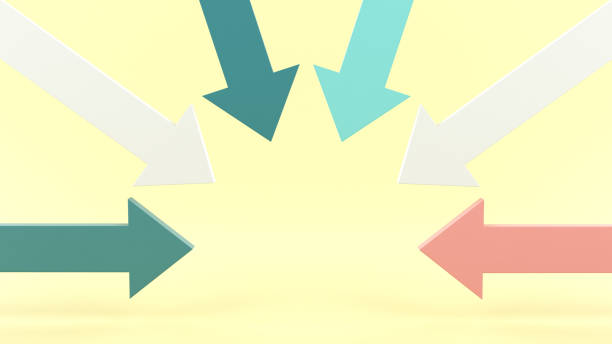 istock Abstract Background with Arrows Point at the Center 1328076068