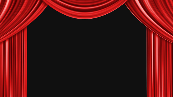 Red Curtain Opening Show Background. Entertainment Celebration Award Stage Theater Show