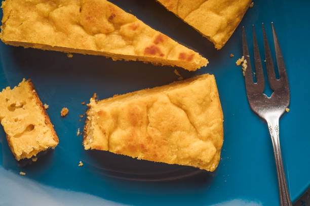 istock Squash and coastal cheese cake on a blue plate 1328076929