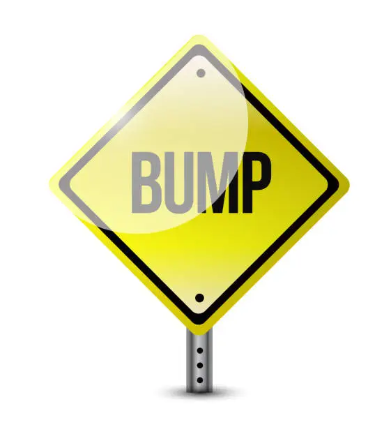 Vector illustration of Bump yellow sign illustration design
