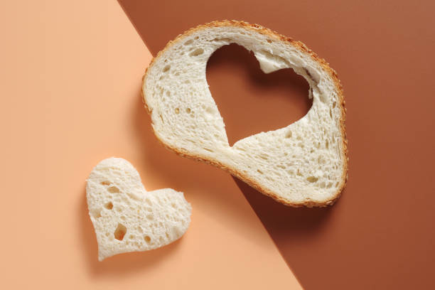 Bread with a heart-shaped cut