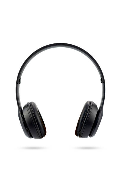istock black color wireless earphones isolated on white background. 1328091439