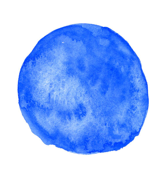 istock Blue splash watercolor circle backgrund isolated on white 1328093193