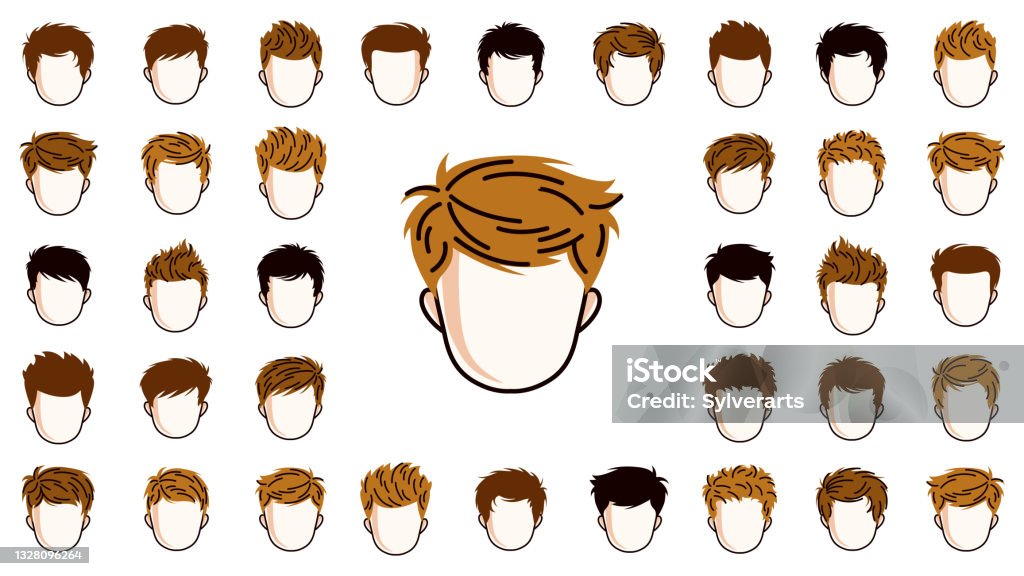 Boy Hairstyles Heads Vector Illustrations Set Isolated On White Background  Early Teen Kid Boy Attractive Beautiful Haircuts Collection Different Hair  Color Stock Illustration - Download Image Now - iStock