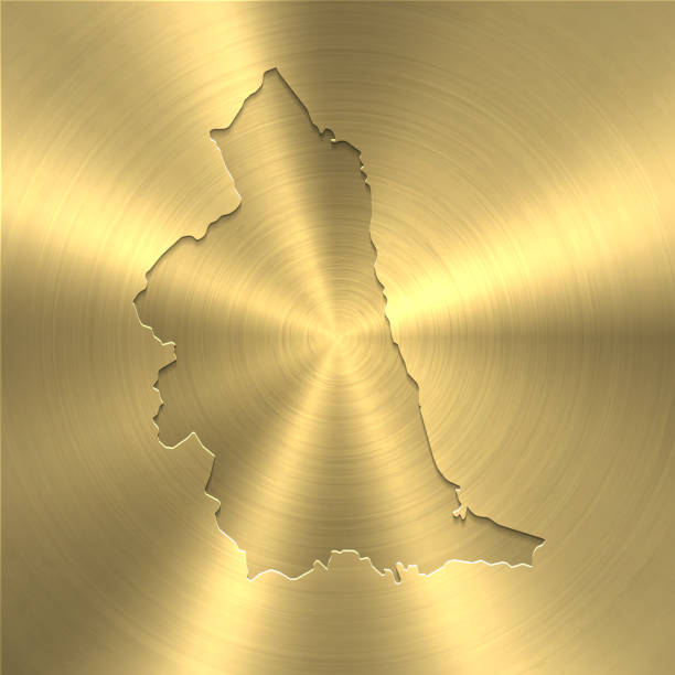 North East map on gold background - Circular brushed metal texture Map of North East on a golden background with an embossing effect. Realistic circular brushed metal similar to a gold medal or coin. Vector Illustration (EPS10, well layered and grouped). Easy to edit, manipulate, resize or colorize. Vector and Jpeg file of different sizes. modern map north east england uk stock illustrations