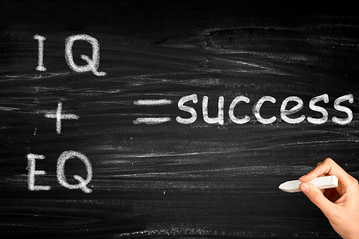 EQ plus IQ equal success leadership concept