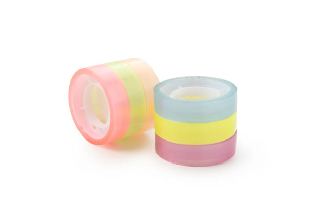 istock Pastel transparent circle tape on isolated white background 1328106060