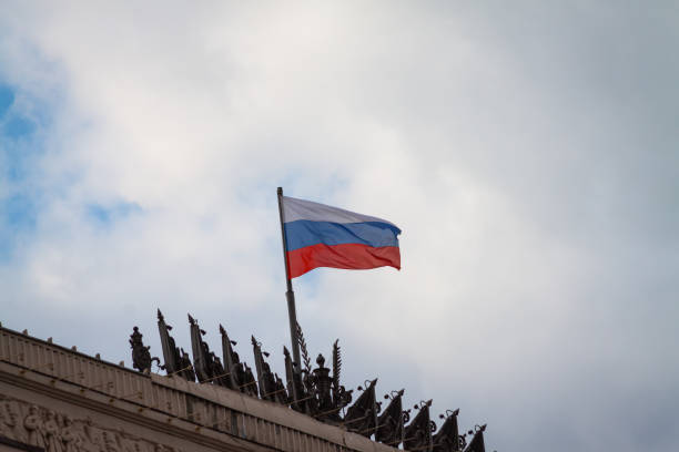 flag of the russian federation. - federation imagens e fotografias de stock