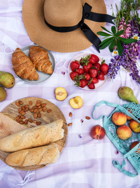 istock Romantic picnic scene on summer day 1328109185