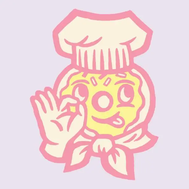 Vector illustration of Donut Chef